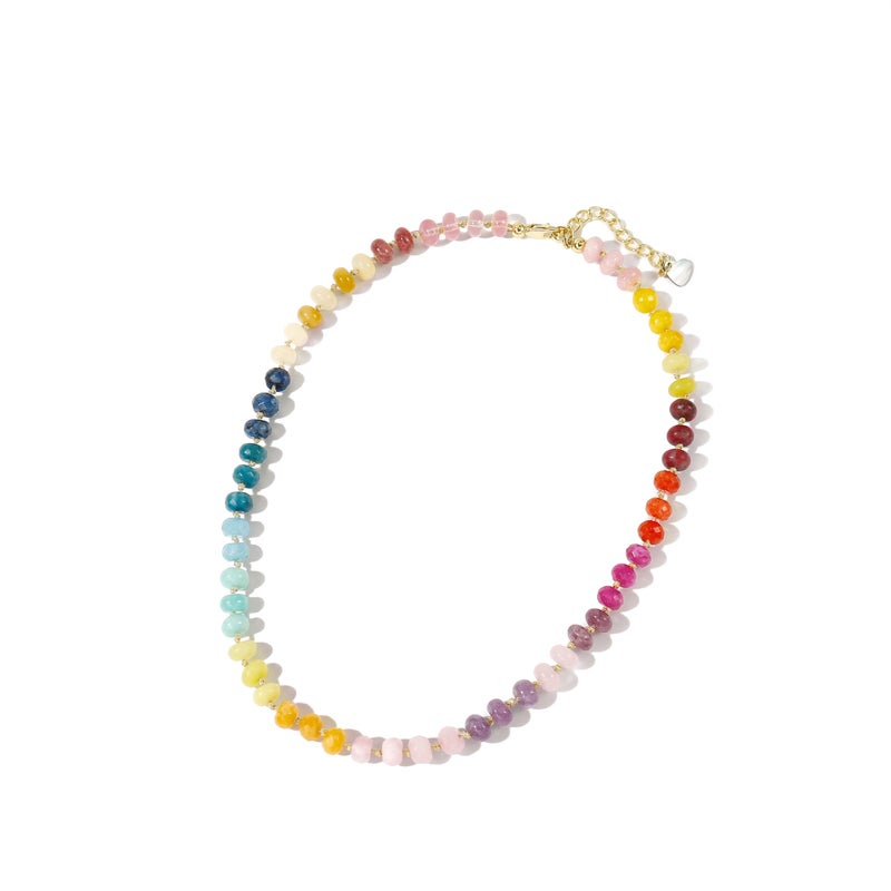 Badu Gemstone Beaded Necklace for Women Colorful Natural Stone Freshwater Pearl Surfer Beach Rainbow Necklace Jewelry Gift colorful 03 - Image 2