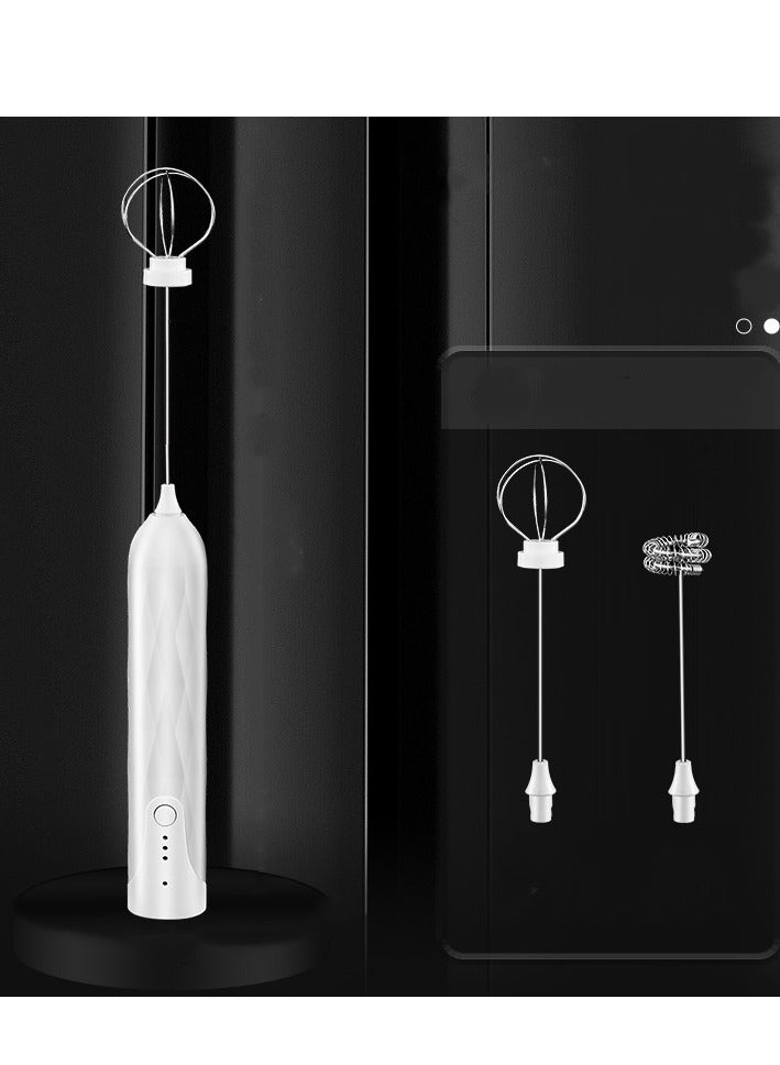 Milk Frother Rechargeable Handheld Whisk Coffee Frother Mixer with 2 Stainless whisks 3 Speed Adjustable Foam Maker Blender for Coffee Matcha Latte Cappuccino Hot Chocolate  - Image 1
