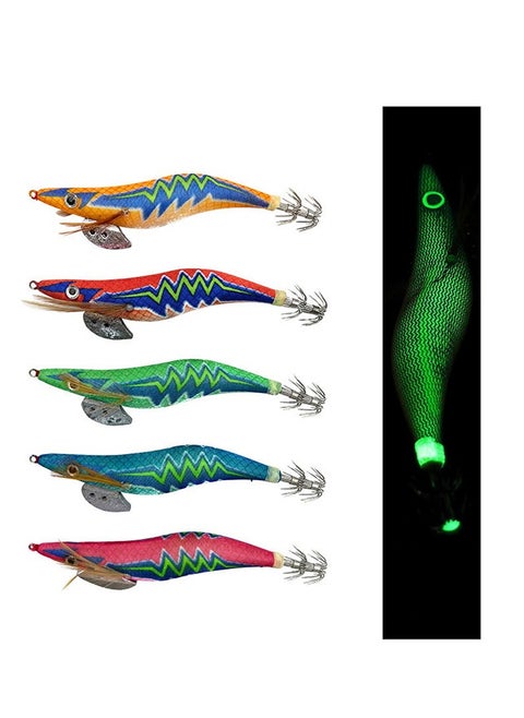 Luminous Fishing Lures Squid Jig Hooks Hard Fishing Shrimp Lure Fake Prawn Glow Bait Octopus Cuttlefish Sea Fishing Lures