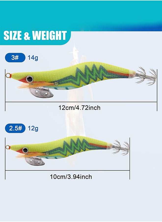 Luminous Fishing Lures Squid Jig Hooks Hard Fishing Shrimp Lure Fake Prawn Glow Bait Octopus Cuttlefish Sea Fishing Lures