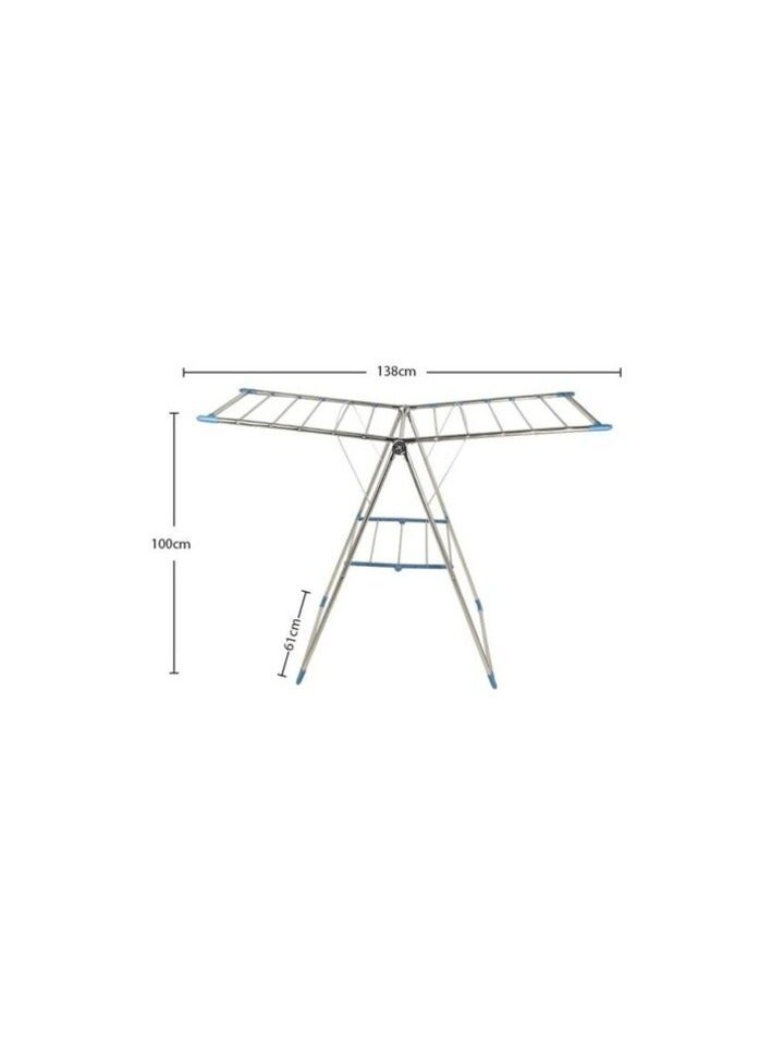 PROMASS Foldable Laundry Drying Rack Silver/Blue  - Image 2