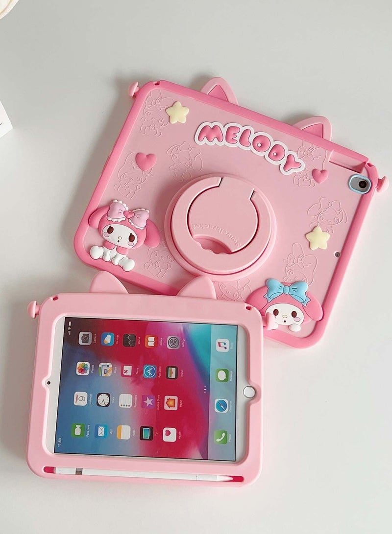 واقي كرتوني لجهاز آيباد 10.2 بوصة من الجيل السابع والثامن والتاسع (2019/2020/2021) حافظة كرتونية للفتيات مقاس 10.2 بوصة مع حامل قلم رصاص بمقبض حامل كتف أحزمة كتف كرتونية لطيفة لغطاء تابلت كرتوني للمراهقات للآيباد من الجيل السابع والثامن والتاسع (2019/2020/2021) - Image 5