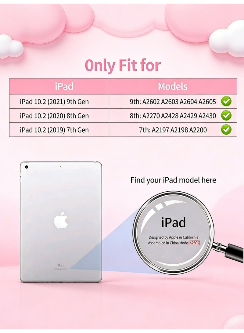 واقي كرتوني لجهاز آيباد 10.2 بوصة من الجيل السابع والثامن والتاسع (2019/2020/2021) حافظة كرتونية للفتيات مقاس 10.2 بوصة مع حامل قلم رصاص بمقبض حامل كتف أحزمة كتف كرتونية لطيفة لغطاء تابلت كرتوني للمراهقات للآيباد من الجيل السابع والثامن والتاسع (2019/2020/2021) - Image 4