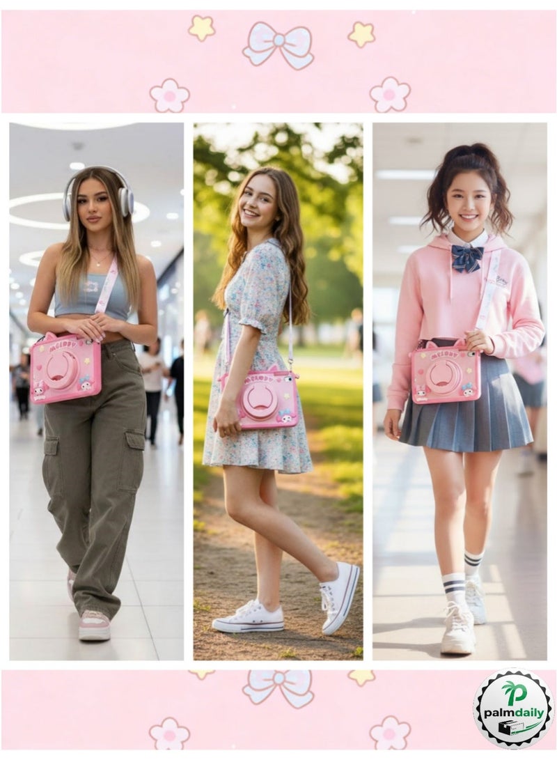 واقي كرتوني لجهاز آيباد 10.2 بوصة من الجيل السابع والثامن والتاسع (2019/2020/2021) حافظة كرتونية للفتيات مقاس 10.2 بوصة مع حامل قلم رصاص بمقبض حامل كتف أحزمة كتف كرتونية لطيفة لغطاء تابلت كرتوني للمراهقات للآيباد من الجيل السابع والثامن والتاسع (2019/2020/2021) - Image 5