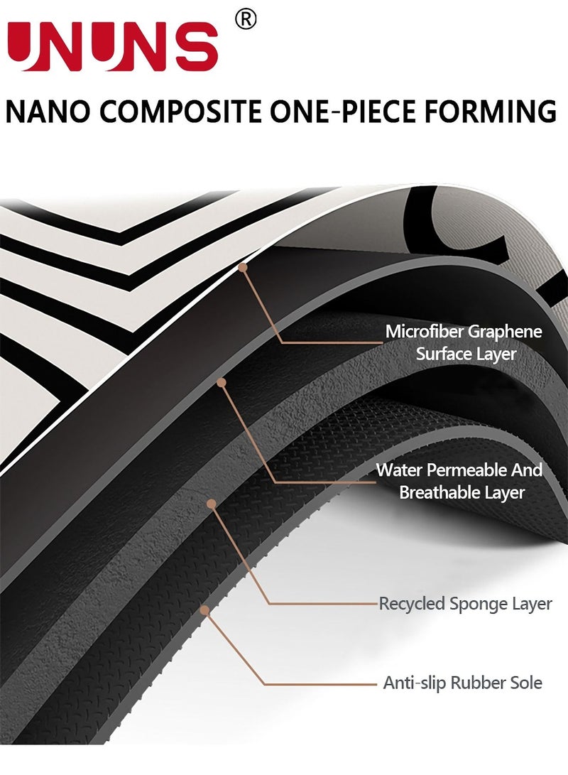 UNUNS Super Soft Absorbent Floor Mat,60x90CM Non-Slip Bathroom Rug,Rubber Backed,Geometric Diatomaceous Earth Bath Mat For Shower Room - Image 3