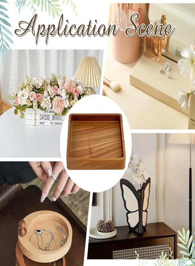 MAYJOYDIY Acacia Wood Square Serving Tray, Square Wood Serving Platter for Display Collectible Ring Jewelry Earring Necklace Trinkets Decorative Organizer 5.9" x 5.9" - Image 5