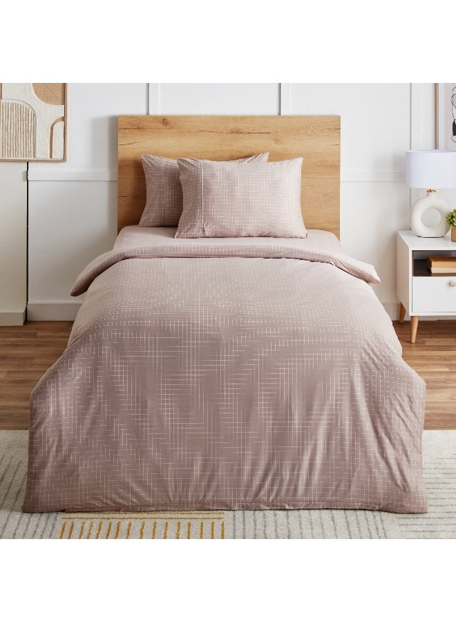 Home Box Ferum 3-Piece Striped Microfibre Queen and King Duvet and Quilt Cover Set 220 x 220 cm - Image 3