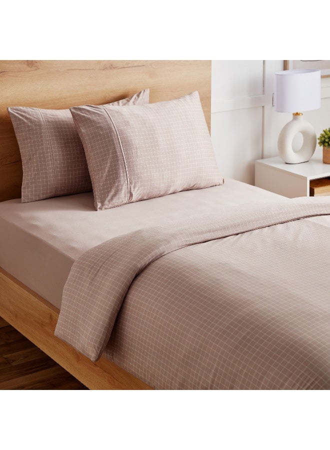 Home Box Ferum 3-Piece Striped Microfibre Queen and King Duvet and Quilt Cover Set 220 x 220 cm - Image 1