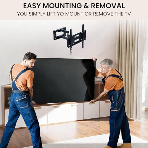 RISSACHI TV LCD LED Wall Mount Stand 23 to 55" Inch Full Motion Rotatable TV Wall Stand with Swivel & Tilt Adjustment : +- 15° (Up/Down) Suitable for All Brands, suitable for 55 Inches - Image 4