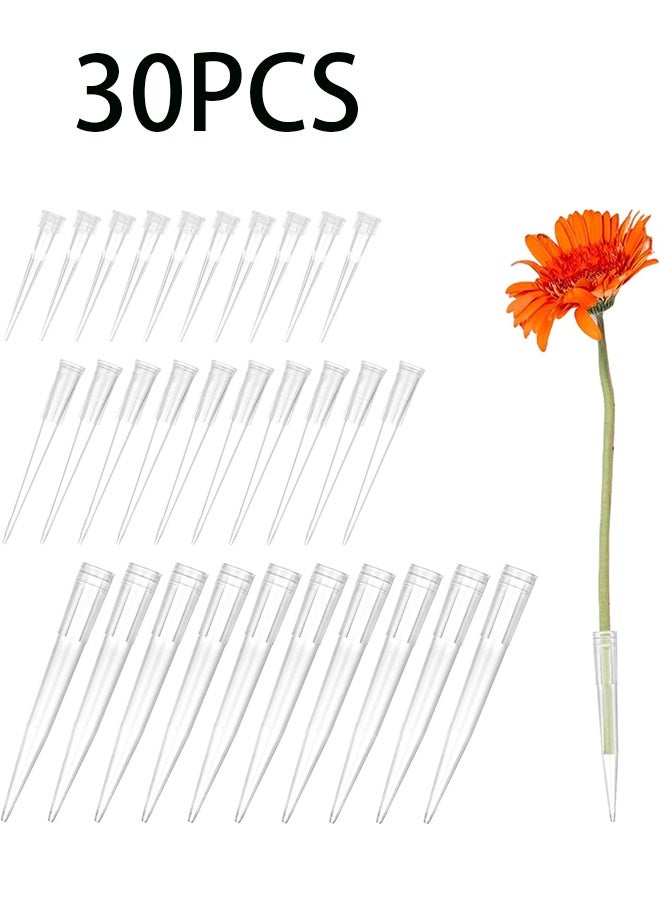 30 Pcs Plastic Flower Stems Tube Holder Fresh Flower Cake Spikes Pointed End Flowers Arrangement Holders for DIY Valentine's Day Crafts - Image 1