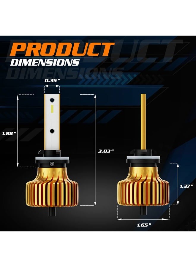 M-AUTO 880 LED Fog Light Bulbs, 6000 Lumens 6500K Cool White Light, 885 893 899 DRL Fog Lights Lamp Replacement, Pack of 2 - Image 2