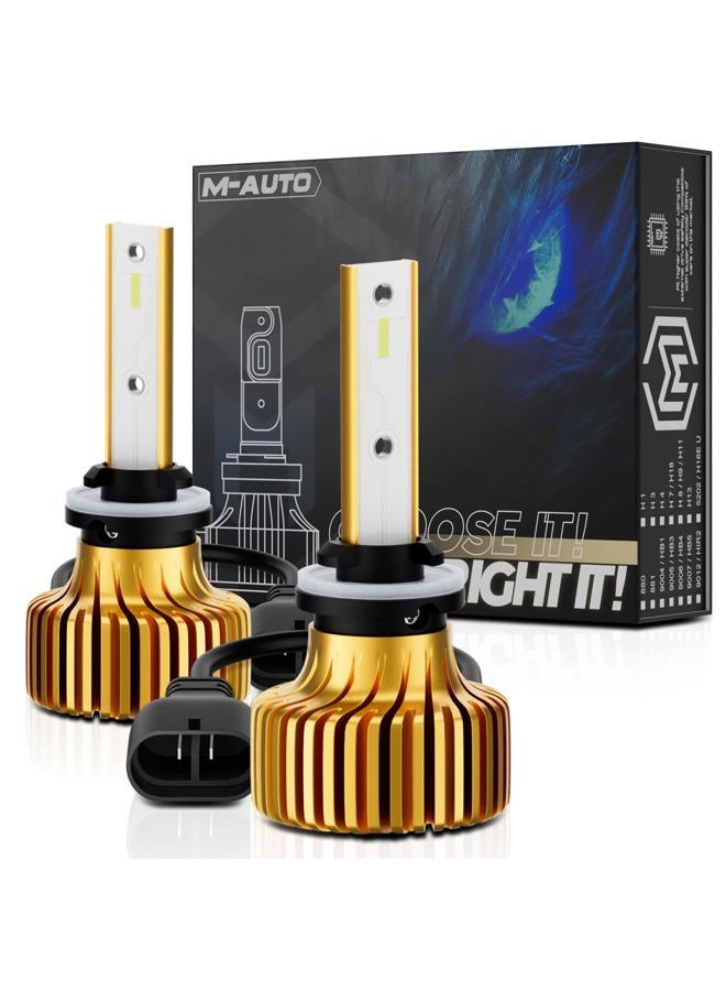 M-AUTO 880 LED Fog Light Bulbs, 6000 Lumens 6500K Cool White Light, 885 893 899 DRL Fog Lights Lamp Replacement, Pack of 2 - Image 1