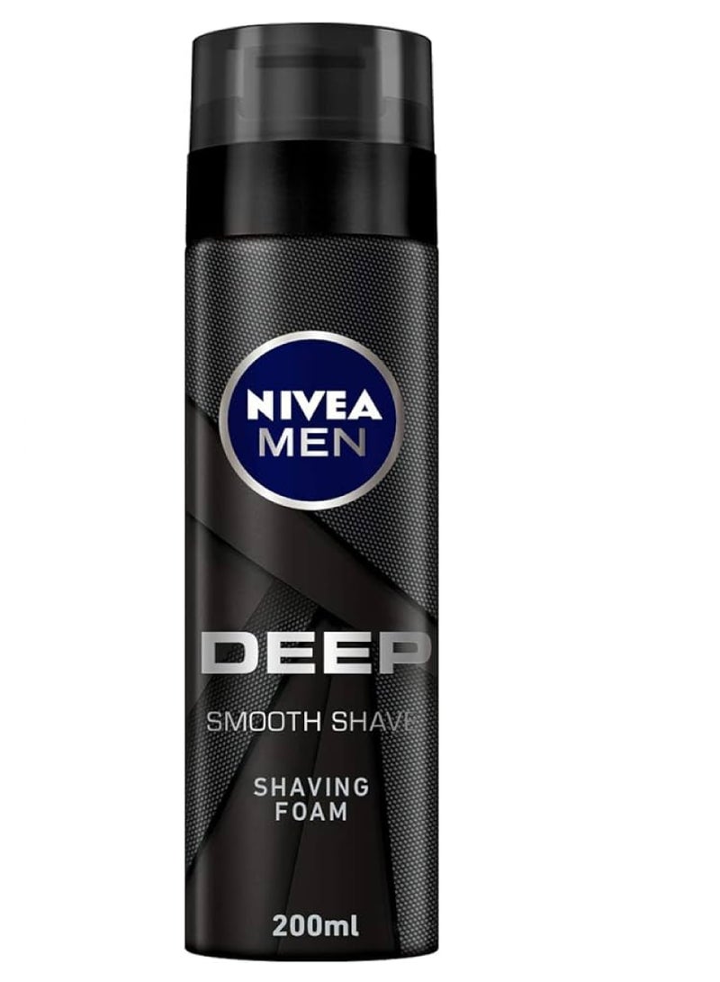 NIVEA MEN DEEP SMOOTH SHAVING FOAM BLK CARBON 200ML