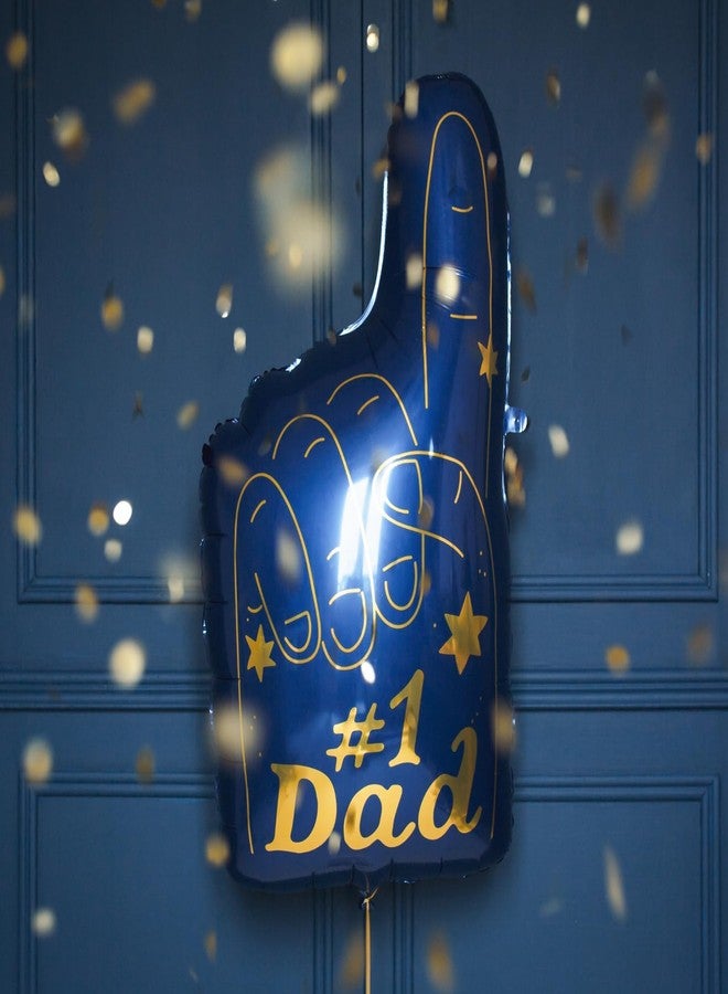 PartyDeco Number 1 Dad Foil Balloon PartyDeco 17x32 Inch – Father’s Day Party Decoration, Best Dad Ever Mylar Helium Balloon for Daddy Birthday or Father Appreciation Gift - Image 2