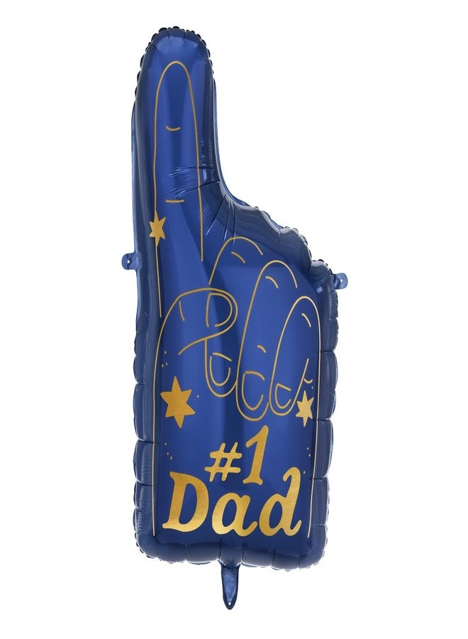 PartyDeco Number 1 Dad Foil Balloon PartyDeco 17x32 Inch – Father’s Day Party Decoration, Best Dad Ever Mylar Helium Balloon for Daddy Birthday or Father Appreciation Gift - Image 1