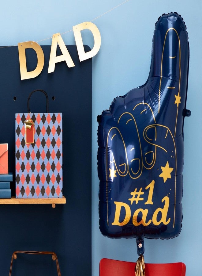 PartyDeco Number 1 Dad Foil Balloon PartyDeco 17x32 Inch – Father’s Day Party Decoration, Best Dad Ever Mylar Helium Balloon for Daddy Birthday or Father Appreciation Gift - Image 4