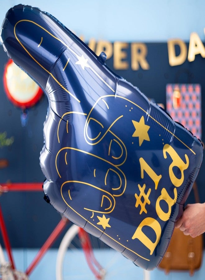PartyDeco Number 1 Dad Foil Balloon PartyDeco 17x32 Inch – Father’s Day Party Decoration, Best Dad Ever Mylar Helium Balloon for Daddy Birthday or Father Appreciation Gift - Image 3