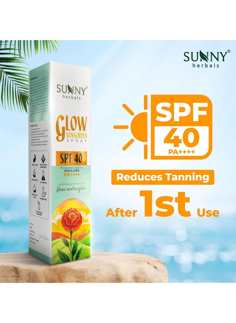 صني بخاخ واقي من الشمس هيربلز جلو جلو، SPF 40، PA++++، حماية واسعة الطيف ضد الأشعة فوق البنفسجية أ و ب، تركيبة مرطبة ومقاومة للعرق، 100 مل - Image 2
