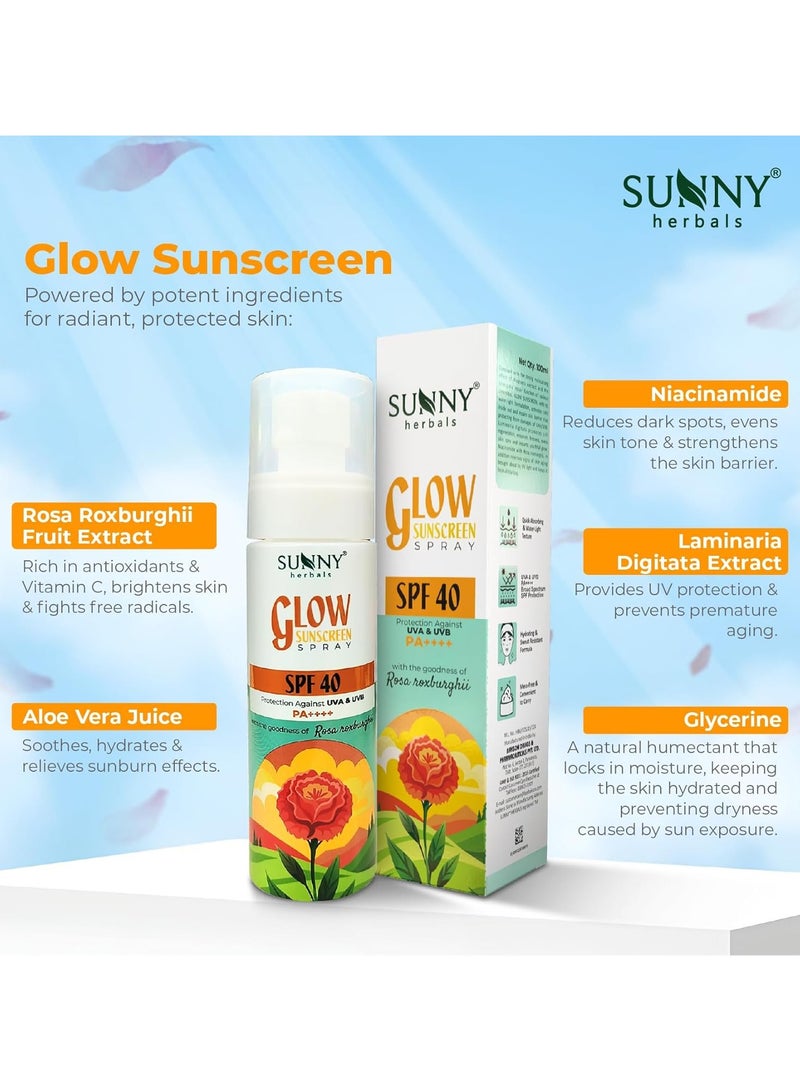 صني بخاخ واقي من الشمس هيربلز جلو جلو، SPF 40، PA++++، حماية واسعة الطيف ضد الأشعة فوق البنفسجية أ و ب، تركيبة مرطبة ومقاومة للعرق، 100 مل - Image 3