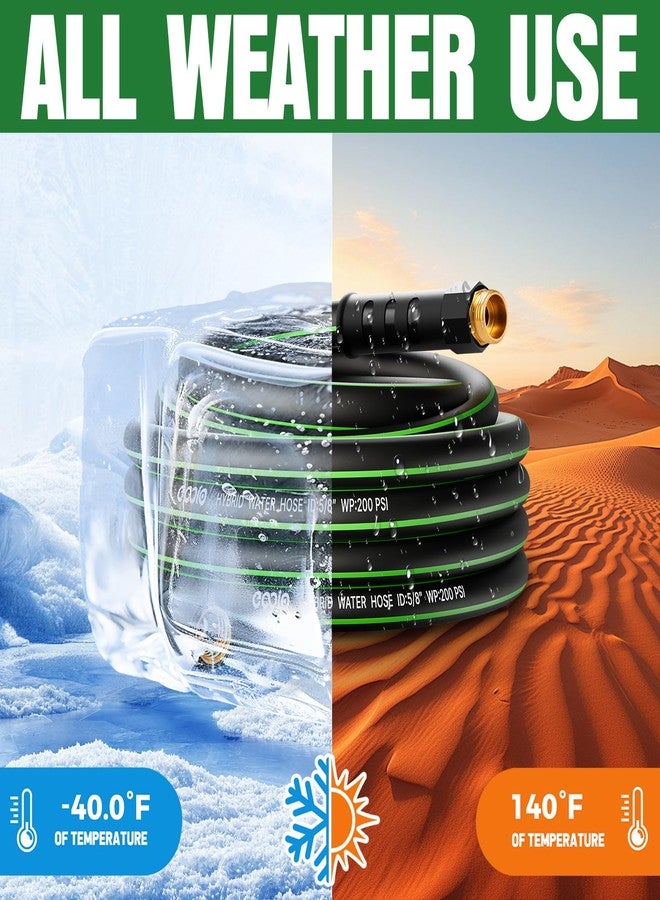 EOOIO Heavy Duty Garden Hose 25ft, NON-EXPANDABLE Flexible Water Hose, Kink Resistant Lightweight Hybrid Hose, Leakproof Hose Male to Female Fittings, Drinking Water Safe - Image 5
