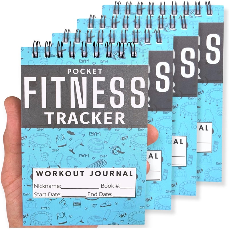 Field Equipt Gym Workout Journal & Fitness Tracker, Handheld Workout Log Book for Women & Men - Ideal for Weightlifting, Cardio, Athletes & Coaches On the Go (4 Pack) - Image 1