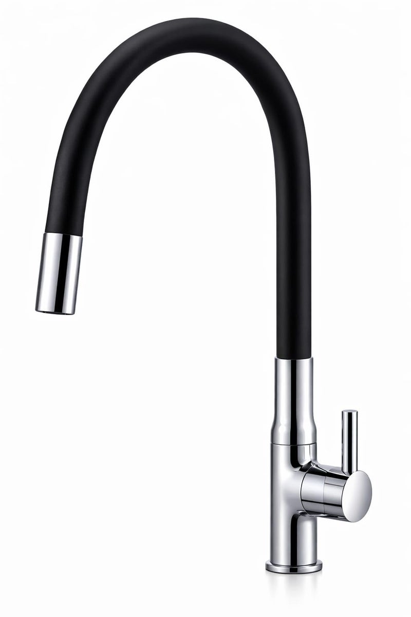10X Brass Flexible Swan Neck Black Grey Spout BW-1899 for Washbasin/Kitchen Table Mounted - Image 1