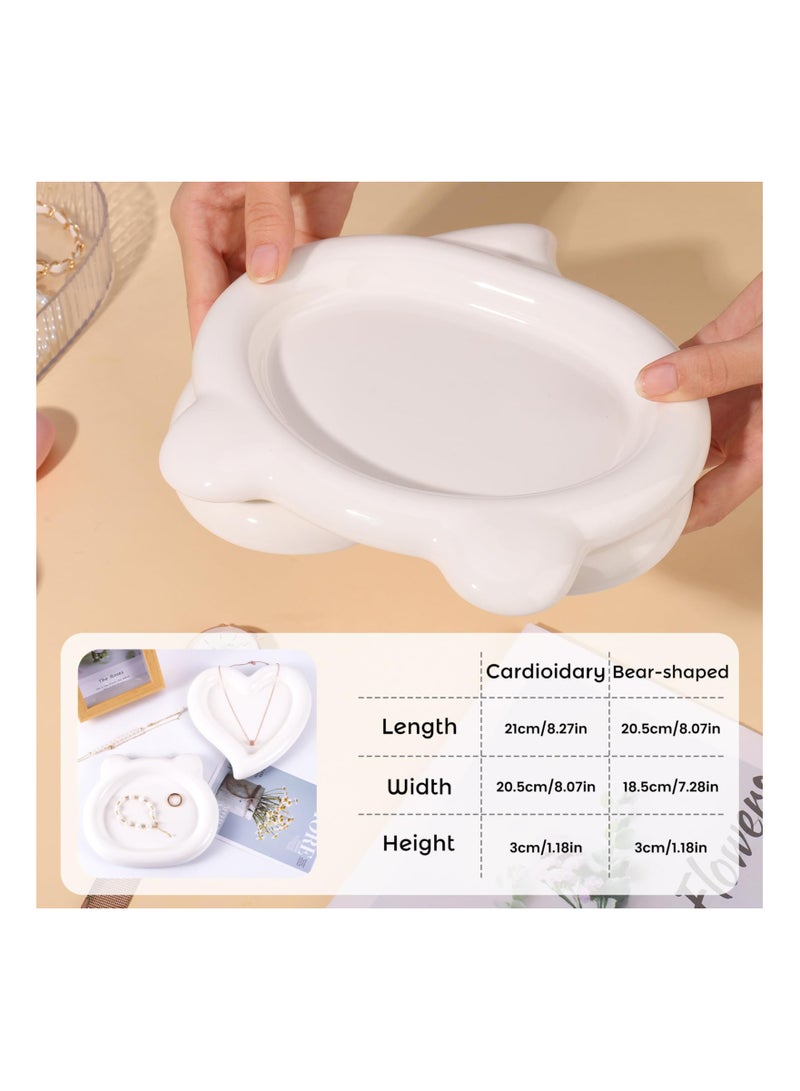 Ceramic Jewelry Tray, Cute Bear Trinket Dish, Ideal Gifts for Women, Girls, Mom, Sisters and Friends - Image 2
