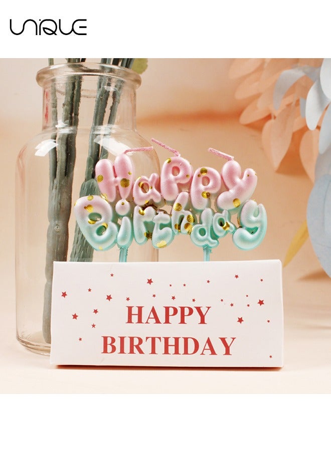 يونيك 2 قطعة شمعة - عيد ميلاد سعيد & شمعة لامع متدرجة الحب - بودرة زرقاء متدرجة شمعة كعكة عيد ميلاد - مستلزمات الحفلات, تزيين الكيك - Image 4