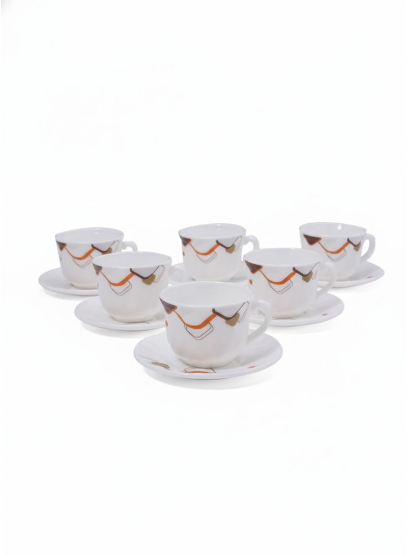 Bright Home Elegant Set of 12 Cup & Saucer Collection – Classic Tea & Coffee Cups with Matching Saucers | Premium Tableware for Home & Gifting - Image 1