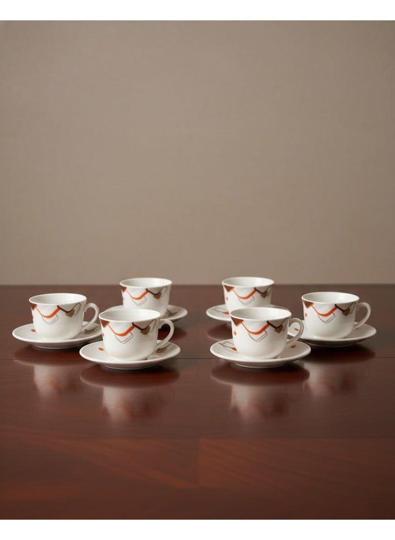 Bright Home Elegant Set of 12 Cup & Saucer Collection – Classic Tea & Coffee Cups with Matching Saucers | Premium Tableware for Home & Gifting - Image 4