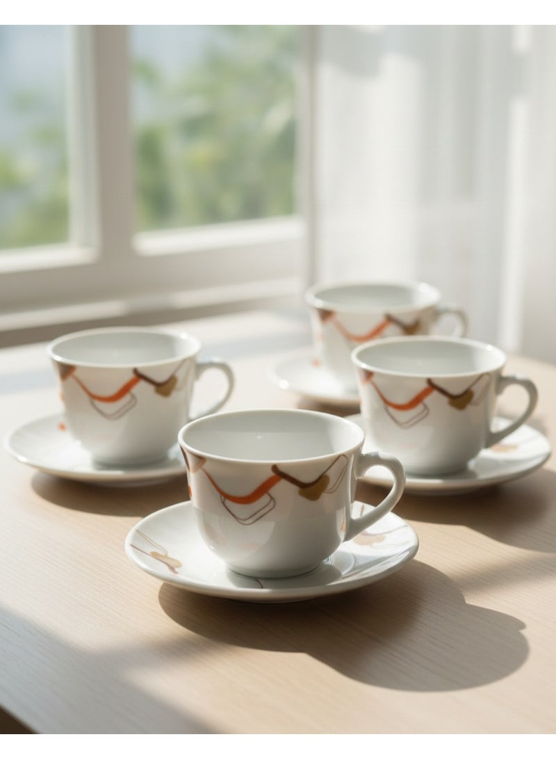 Bright Home Elegant Set of 12 Cup & Saucer Collection – Classic Tea & Coffee Cups with Matching Saucers | Premium Tableware for Home & Gifting - Image 3