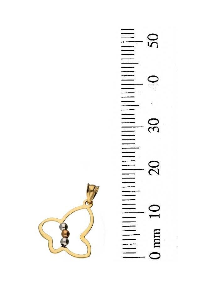 FK Jewellers Trio Tone Gold Necklace (Chain with Butterfly Pendant) 18KT - FKJNKL18KU1095  - Image 4