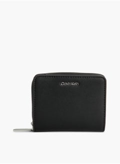 Women's Recycled Zip Around Wallet, Black