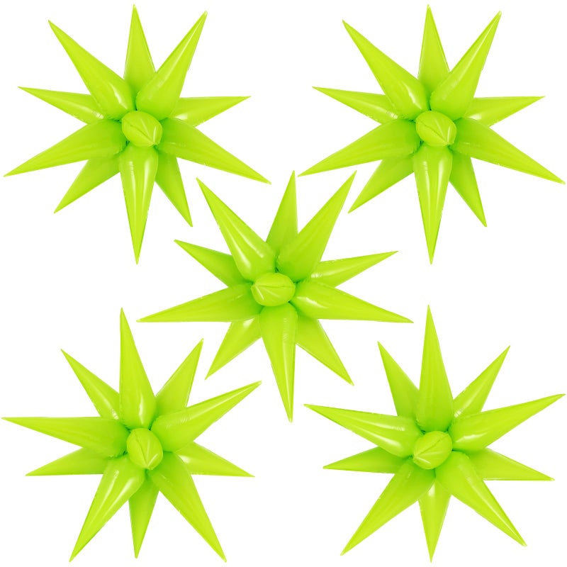 TOTAFAM 60 Pcs Fruit Green Star Balloons Foil Starburst Balloons Explosion 12 Point Cone Balloons Large For Wedding Anniversary Backdrop Birthday Party Decorations - Image 1