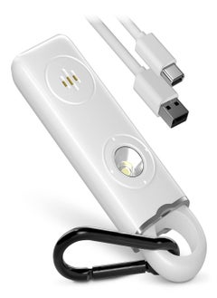 Y&D Personal Alarm Keychain for Women Safety Protection, USB Rechargeable 130 dB Self Defense Siren Sound Whistle with LED Light, Emergency Security Alert Pull Pin Key Chain Kids Women, Elderly  - Image 1
