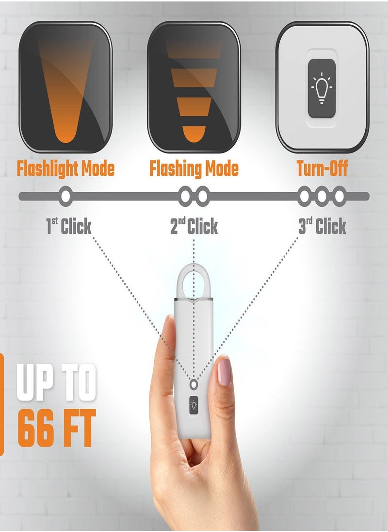 Y&D Personal Alarm Keychain for Women Safety Protection, USB Rechargeable 130 dB Self Defense Siren Sound Whistle with LED Light, Emergency Security Alert Pull Pin Key Chain Kids Women, Elderly  - Image 4