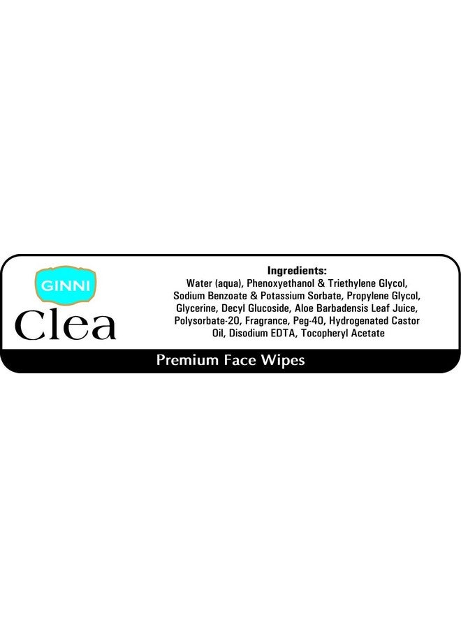 GINNI Clea Wet Wipes, Cleansing & Makeup Remover Wipes, Wet Tissues For Face Moisturizing With Aloe Vera Goodness (150 Wipes) - Image 3