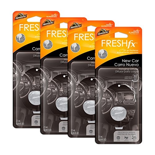 Armor All Car Air Freshener and Purifier - Odor Eliminator for Cars & Truck, Freshfx New Car, 0.08 Fl Oz Diffuser, Pack of 4, 18595-4PK - Image 1