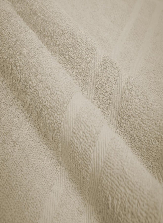 Looperry مجموعة مناشف حمام صغيرة من لوبيري، 6 قطع - قطن 100%، مقاس 23×46 بوصة، وزن 450 غرام/متر مربع. خفيفة الوزن، ماصة، سريعة الجفاف، مناسبة للاستحمام، وتجفيف الحيوانات الأليفة، والمنتجعات الصحية، وصالونات التجميل. مناشف تيري رينغسبن (بيج). - Image 4