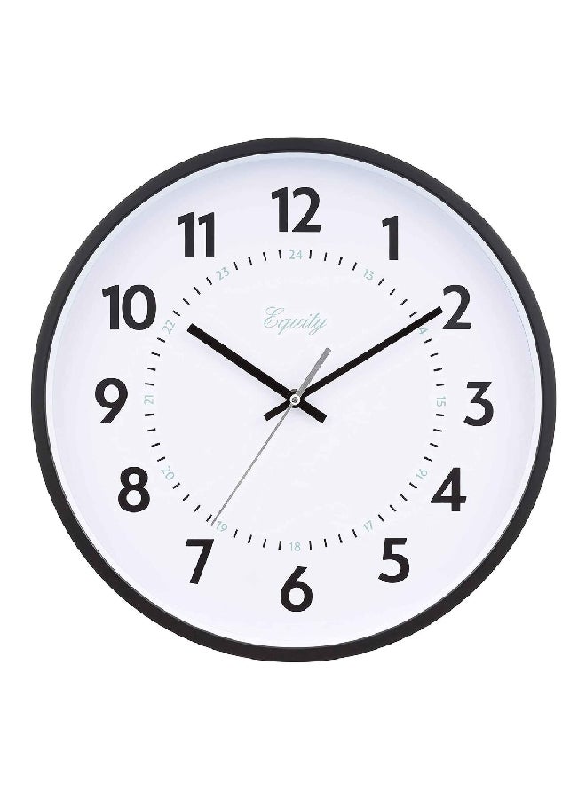 Equity Plastic Commercial Round Analog Wall Clock White and Black 14 x 1.5 x 14 Inch 25509 - Image 1