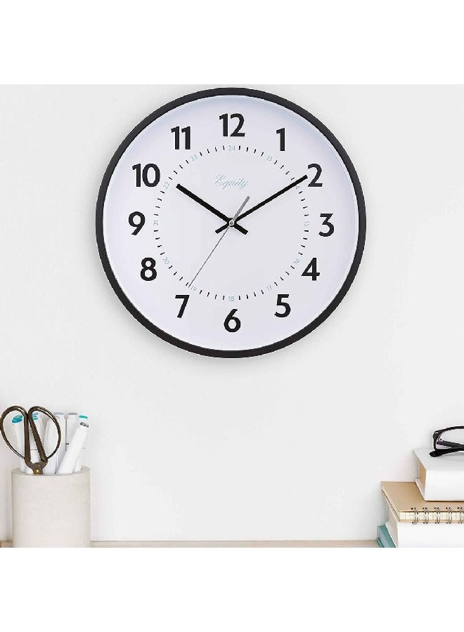 Equity Plastic Commercial Round Analog Wall Clock White and Black 14 x 1.5 x 14 Inch 25509 - Image 5