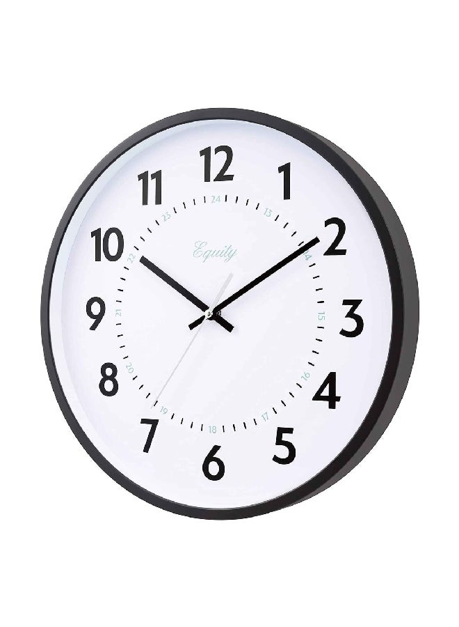 Equity Plastic Commercial Round Analog Wall Clock White and Black 14 x 1.5 x 14 Inch 25509 - Image 2