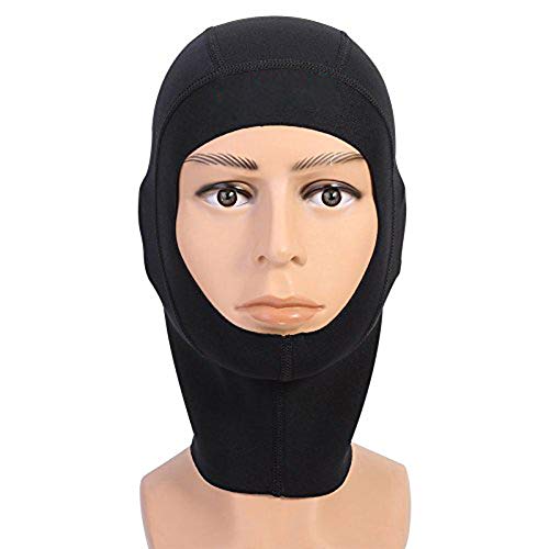 IPENNY Warm Neoprene Scuba Diving Hood Sun UV Protection Wetsuit Diving Cap with Flow Vent to Eliminate Trapped Air Durable Stretchable Dive Hood for Surfing Snorkeling Kayaking Sailing Canoeing Water Sports - Image 1