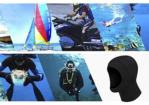 IPENNY Warm Neoprene Scuba Diving Hood Sun UV Protection Wetsuit Diving Cap with Flow Vent to Eliminate Trapped Air Durable Stretchable Dive Hood for Surfing Snorkeling Kayaking Sailing Canoeing Water Sports - Image 3