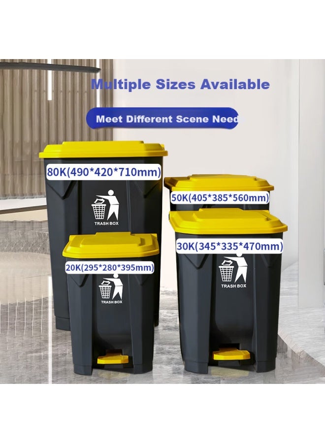 Yessel Thickened 20l Foot Pedal Large Trash Can With Lid For Restaurant School Outdoor Commercial Large Garbage Bin - Image 5