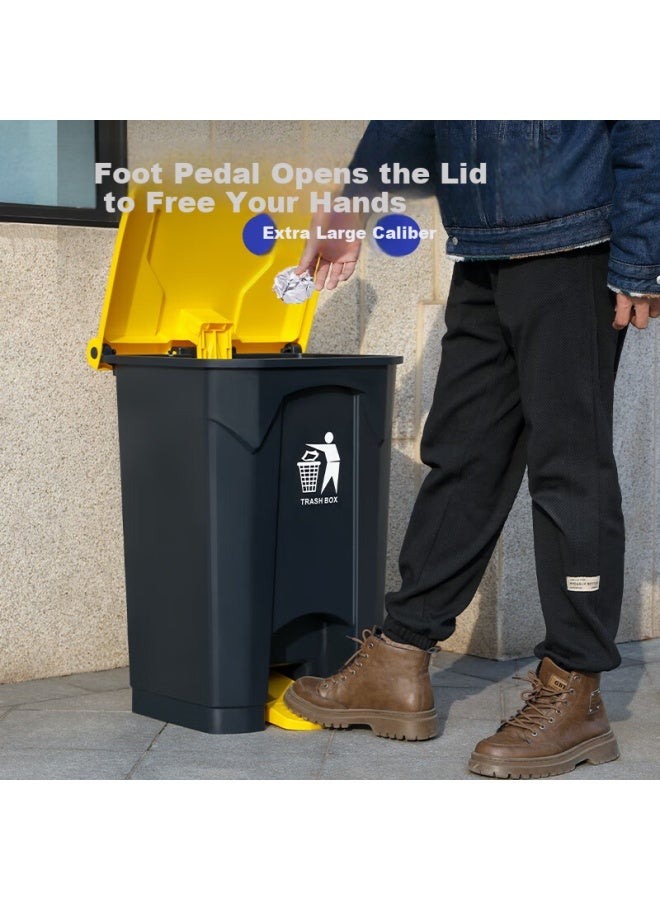 Yessel Thickened 20l Foot Pedal Large Trash Can With Lid For Restaurant School Outdoor Commercial Large Garbage Bin - Image 2