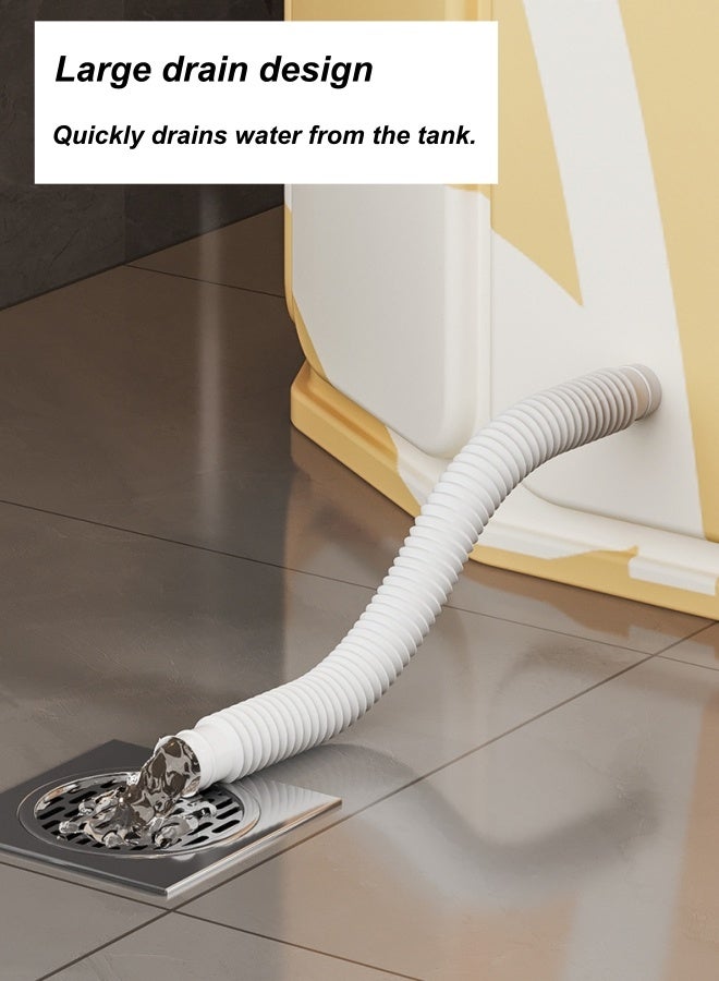 الدليبن حوض استحمام قابل للطي، حوض استحمام محمول، حوض استحمام قائم بذاته للنقع لحمام الكبار، حوض استحمام سبا قابل للطي لكابينة الاستحمام، حمام عائلي منفصل، حوض استحمام سبا للاستحمام بالثلج الساخن، تخزين موفر للمساحة، مادة بولي كلوريد الفينيل المتينة (70 سم/27.5 بوصة) - Image 5