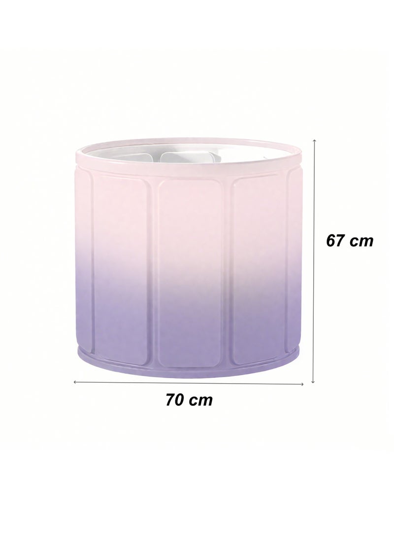 الدليبن حوض استحمام قابل للطي، حوض استحمام محمول، حوض استحمام قائم بذاته للنقع لحمام الكبار، حوض استحمام سبا قابل للطي لكابينة الاستحمام، حمام عائلي منفصل، حوض استحمام سبا للاستحمام بالثلج الساخن، تخزين موفر للمساحة، مادة بولي كلوريد الفينيل المتينة (70 سم/27.5 بوصة) - Image 2