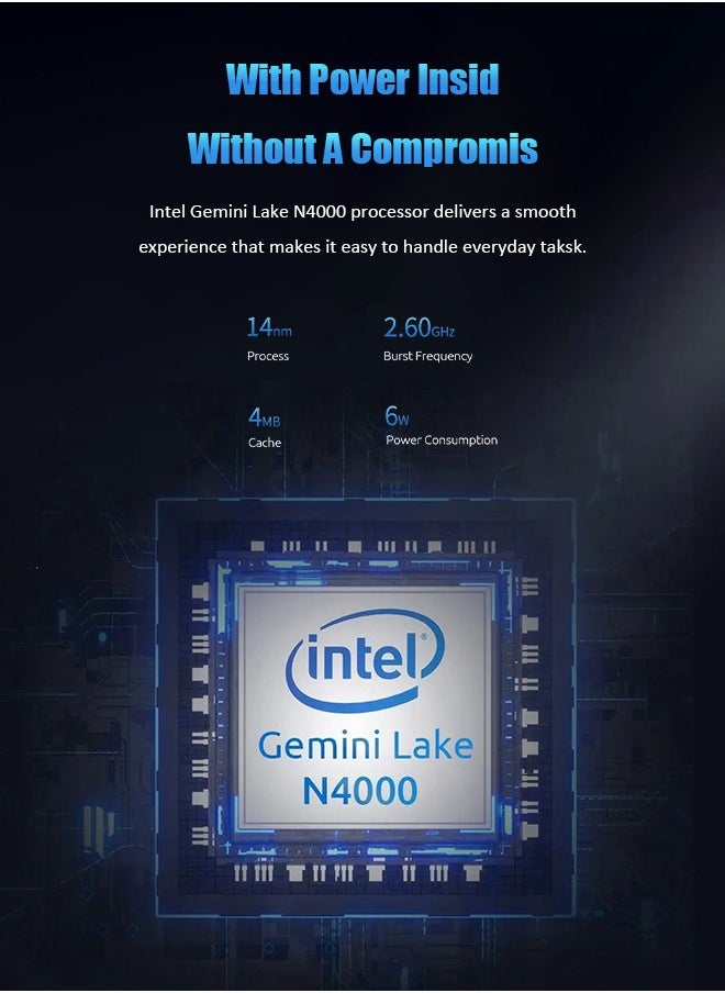 Generic - Mini PC M2 Air Intel Gemini Lake N4000 Windows 11 6GB RAM 128GB ROM Dual-Band WiFi Bluetooth USB Mini Computer - Image 1