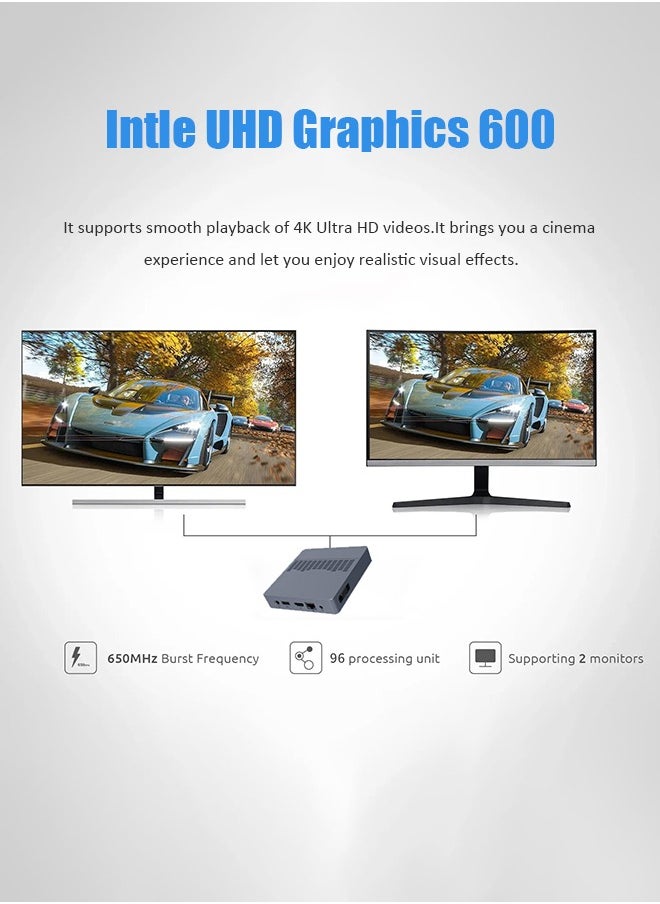 Generic - Mini PC M2 Air Intel Gemini Lake N4000 Windows 11 6GB RAM 128GB ROM Dual-Band WiFi Bluetooth USB Mini Computer - Image 1
